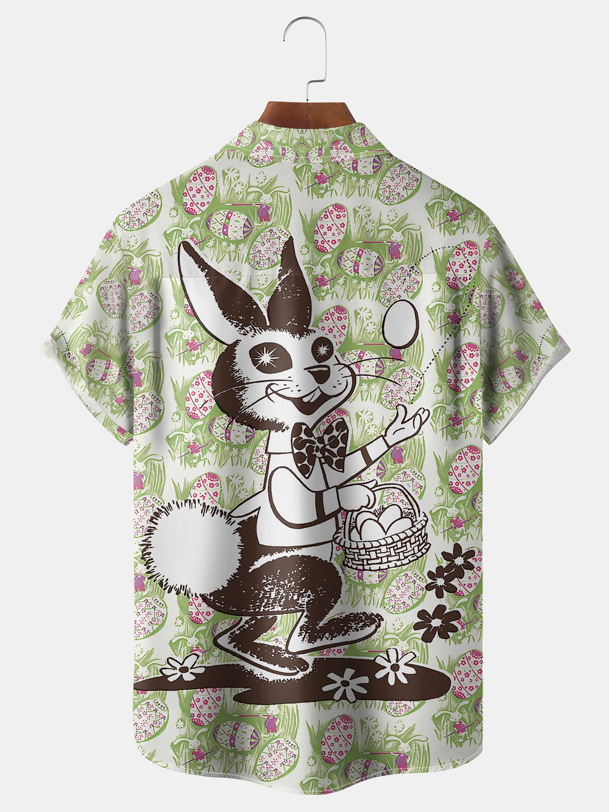 Easter Rabbit Chest Pocket Short Sleeve Shirt