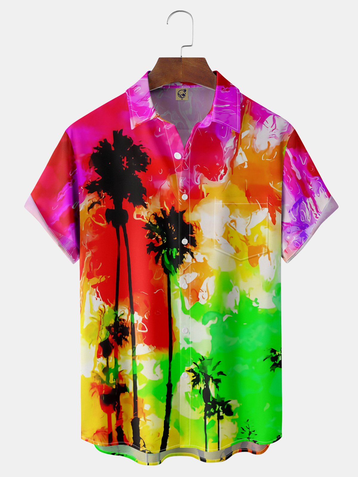 Pop Art Coconut Chest Pocket Short Sleeve Hawaiian Shirt