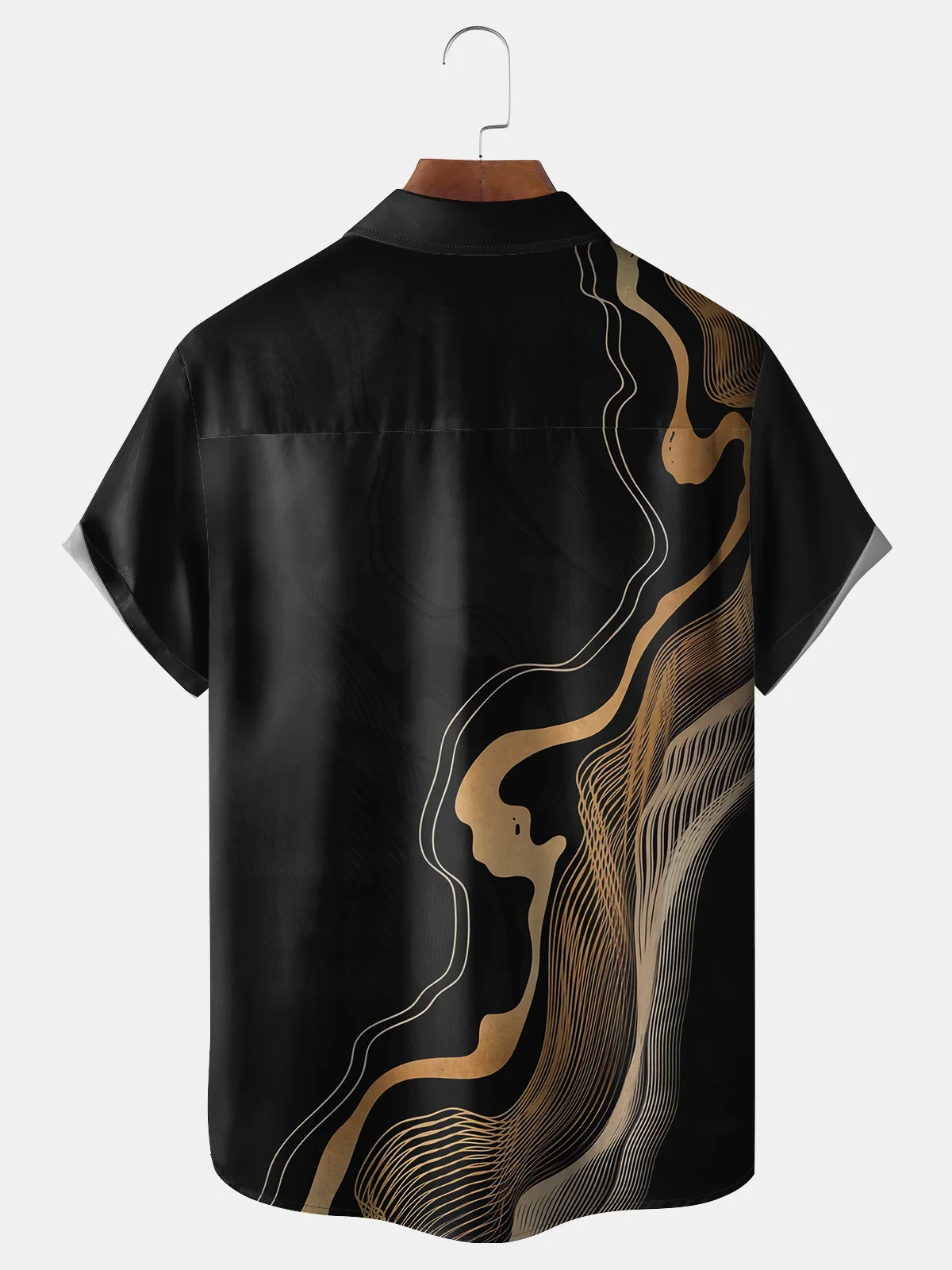 Art Stripe Chest Pocket Short Sleeve Shirt