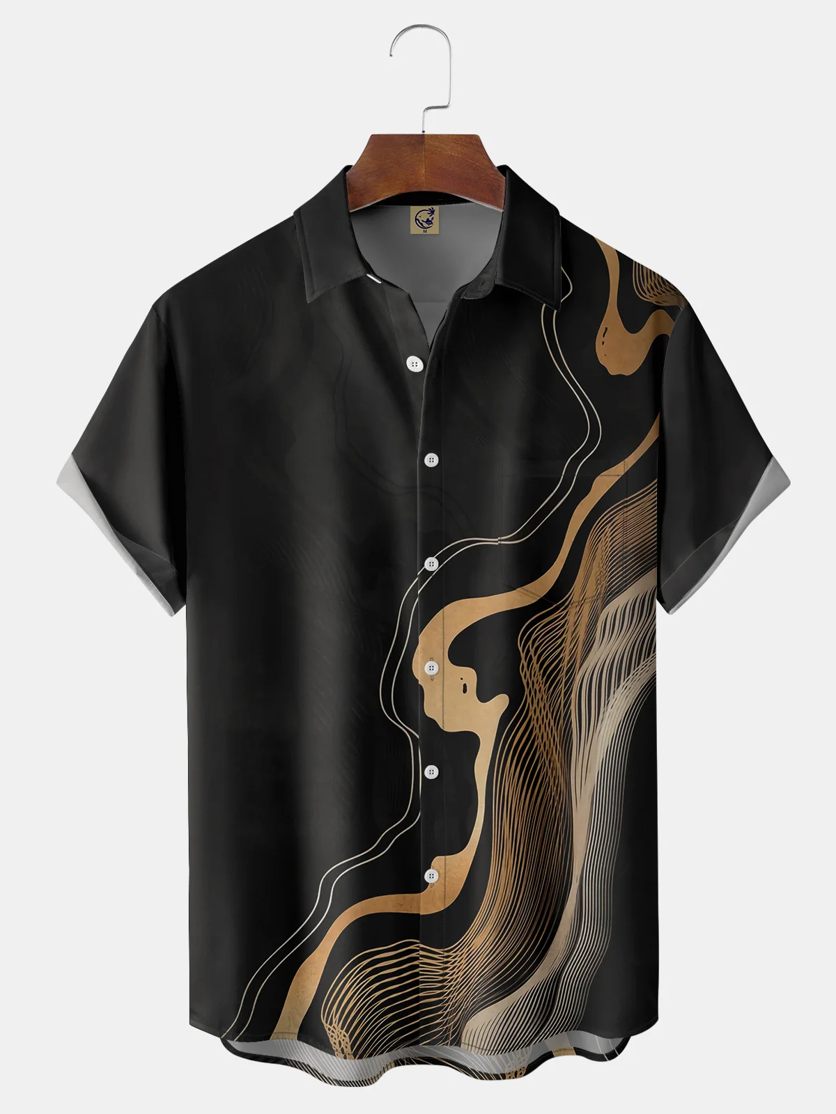 Art Stripe Chest Pocket Short Sleeve Shirt