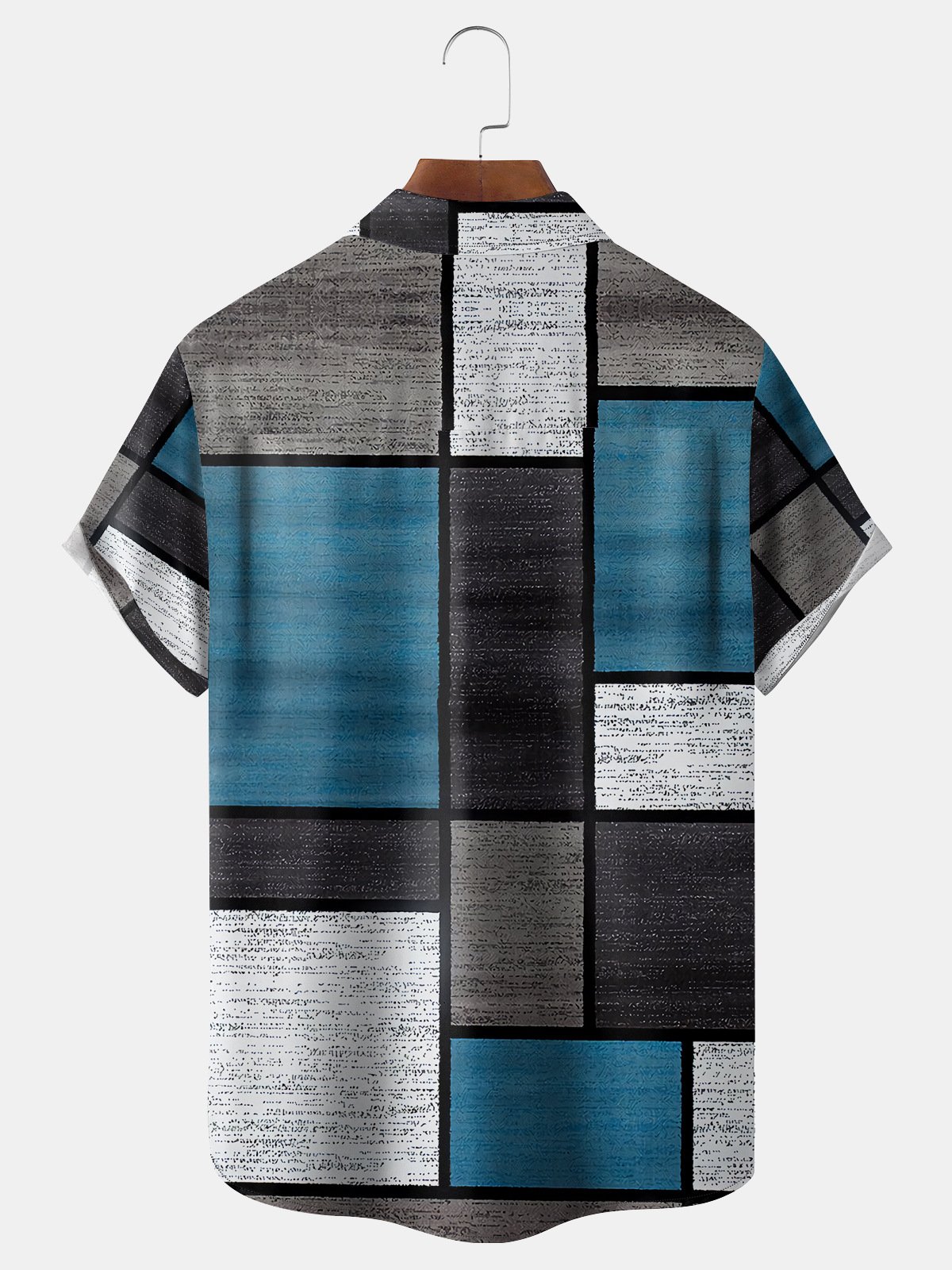 Geometric Chest Pocket Short Sleeve Shirt