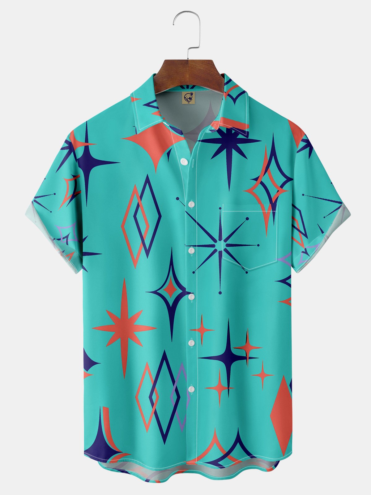 Art Geometry Chest Pocket Short Sleeve Shirt