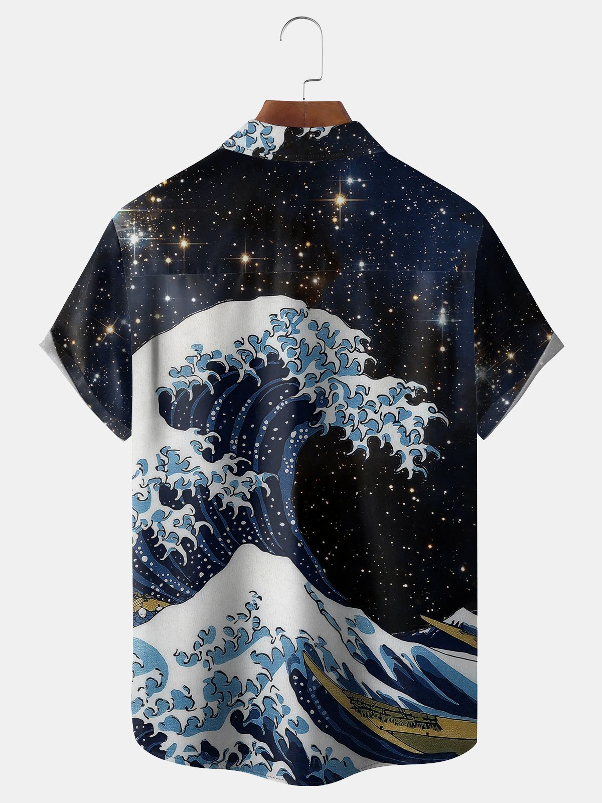 Japanese Ukiyoe Waves Chest Pocket Short Sleeve Hawaiian Shirt