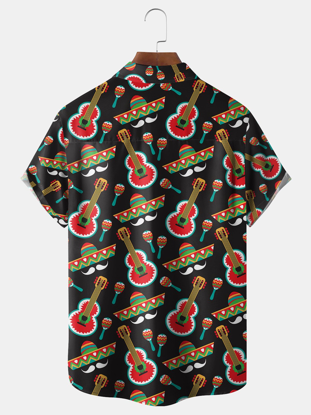 Guitar Cinco De Mayo Chest Pocket Short Sleeve Shirt