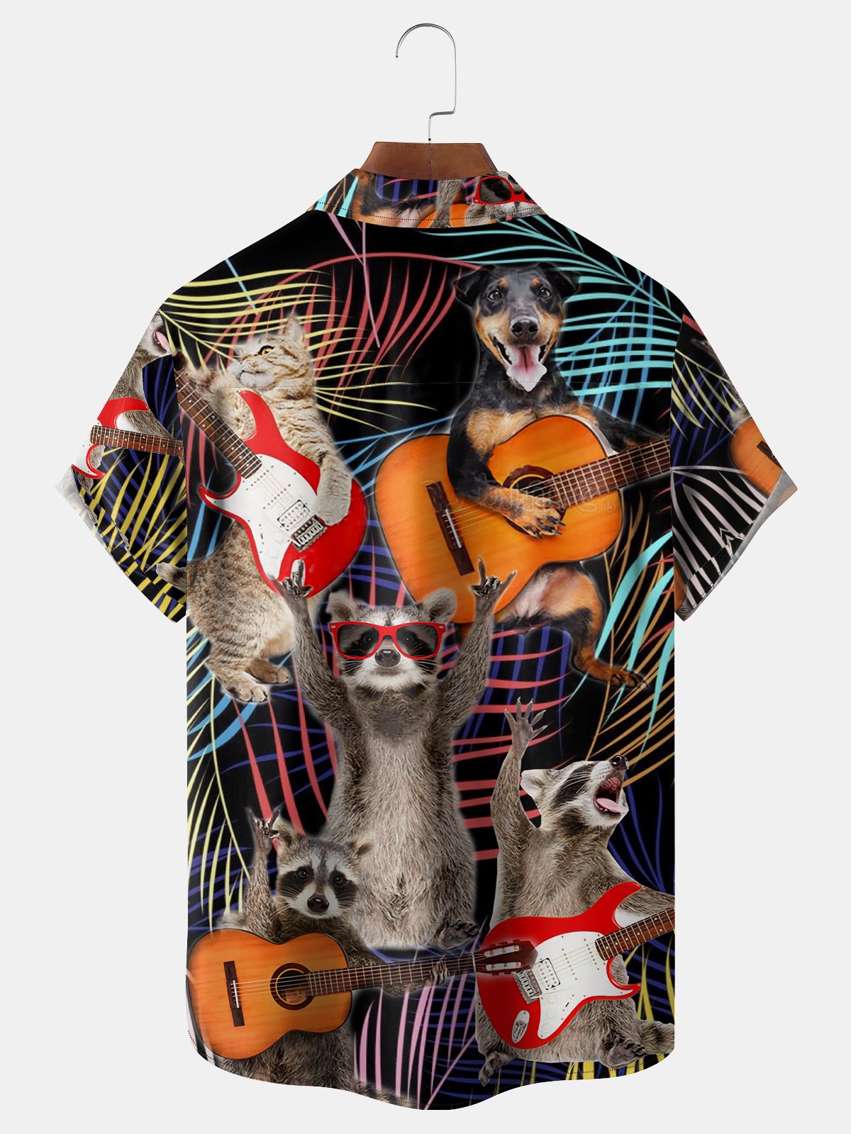 Music Chest Pocket Short Sleeve Casual Shirt