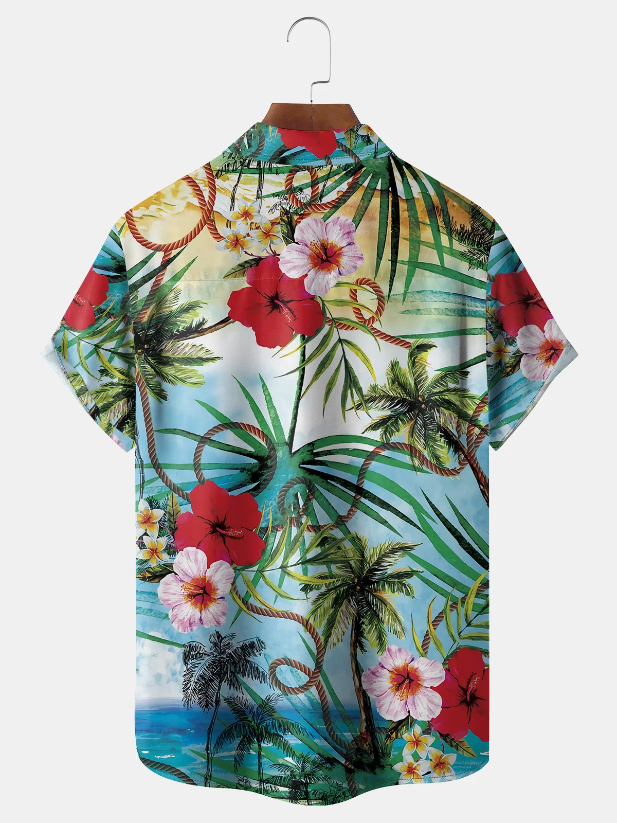 Tropical Chest Pocket Short Sleeve Hawaiian Shirt