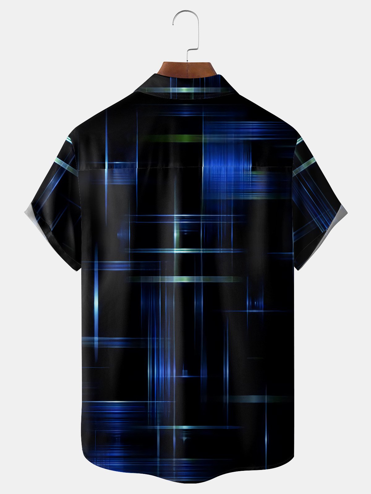 Geometric Lines Chest Pocket Short Sleeve Shirt