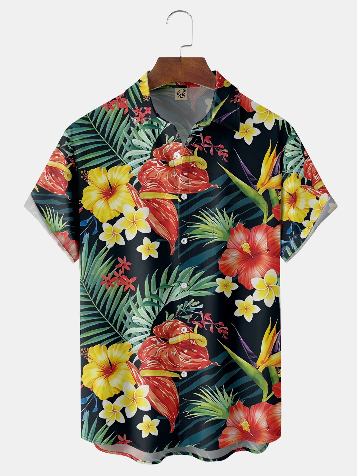 Floral Chest Pocket Short Sleeve Shirt