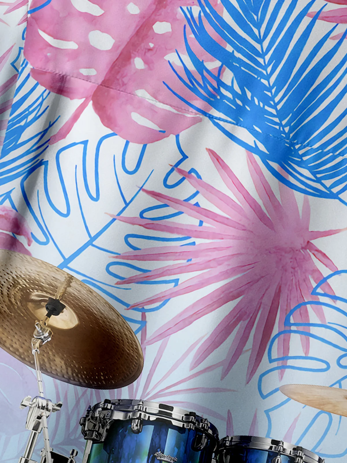 Hawaiian Music Chest Pocket Short Sleeve Shirt