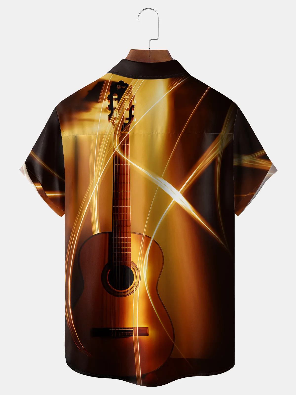 Guitar Chest Pocket Short Sleeve Casual Shirt