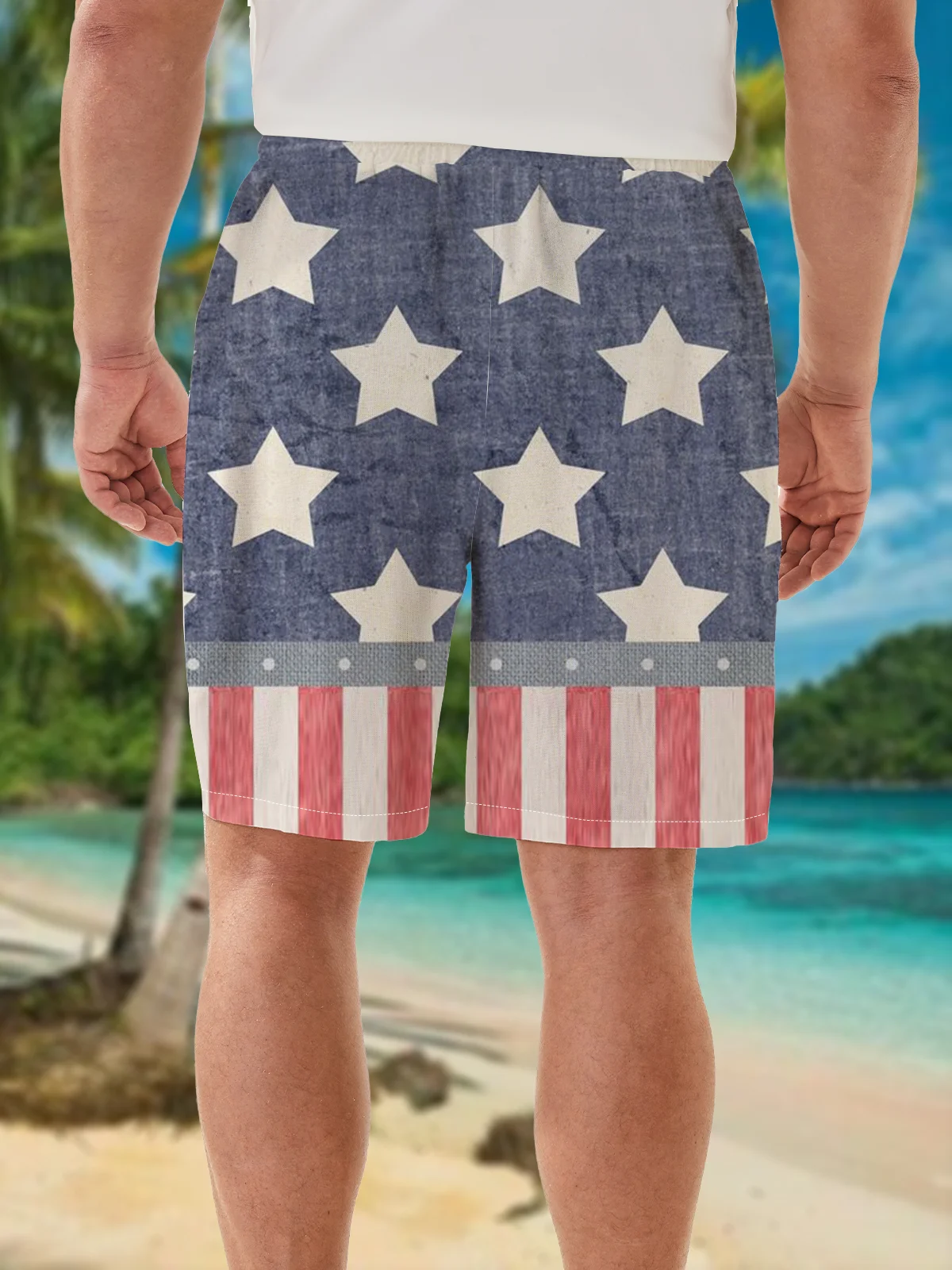 Hardaddy American Flag Print Bermuda Shorts
