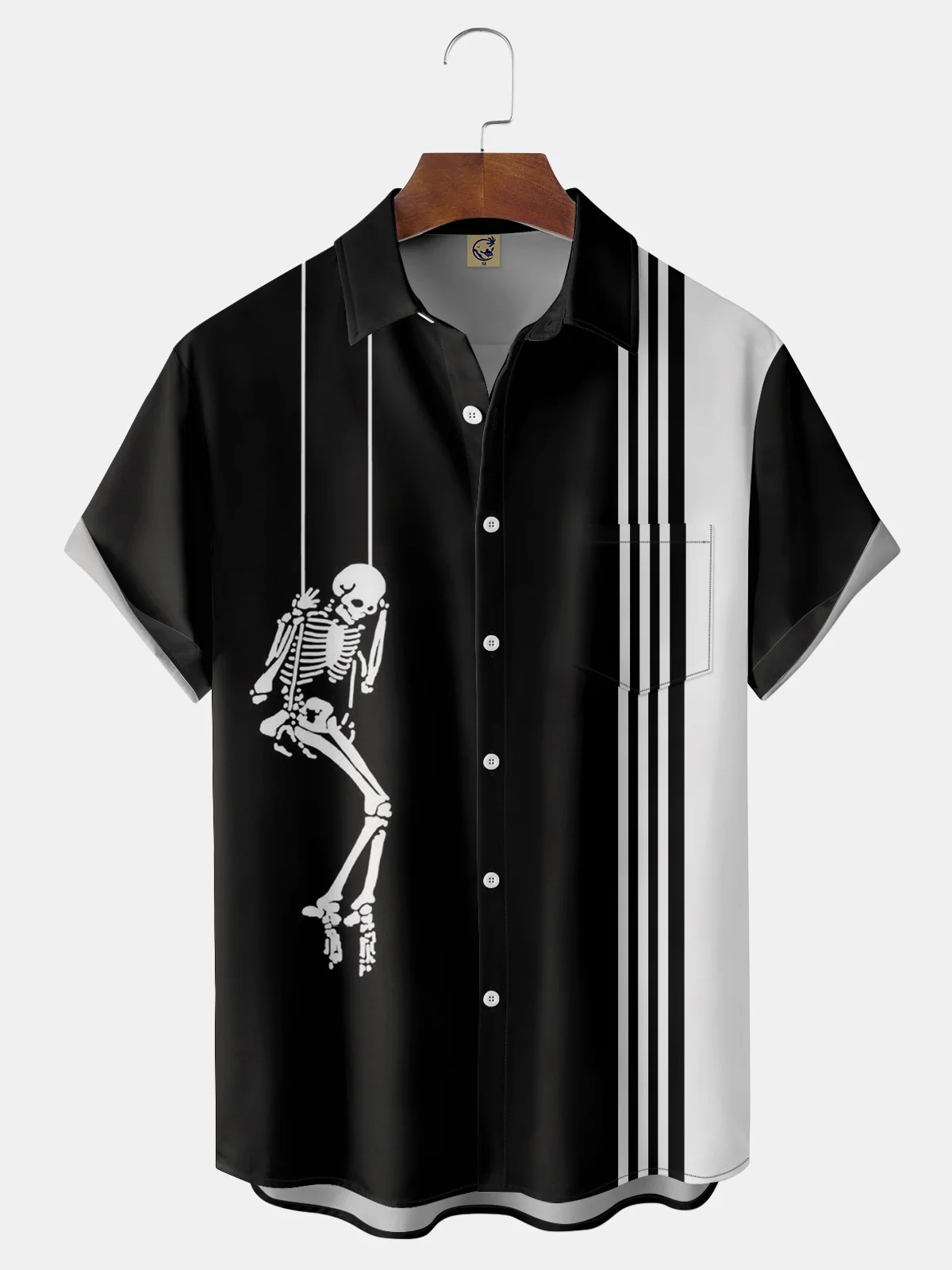 Skull Chest Pocket Short Sleeve Shirt