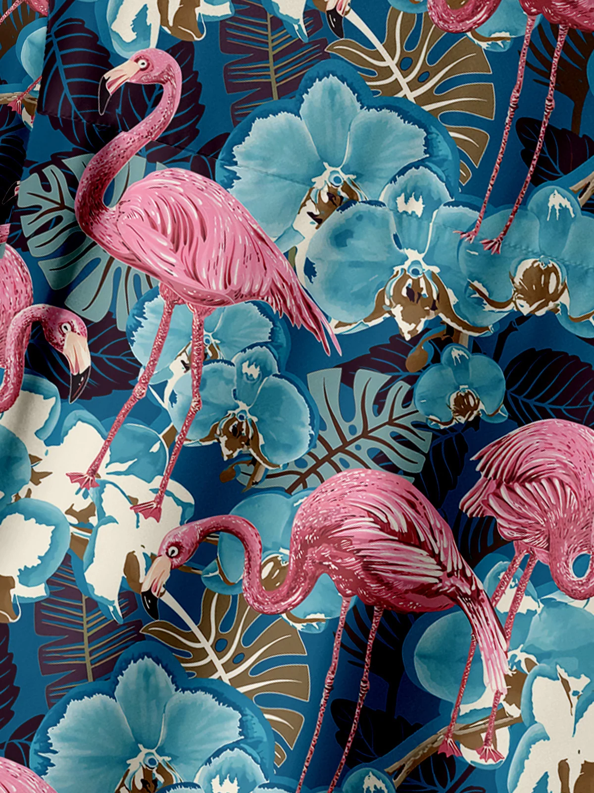 Flamingo Chest Pocket Short Sleeve Shirt