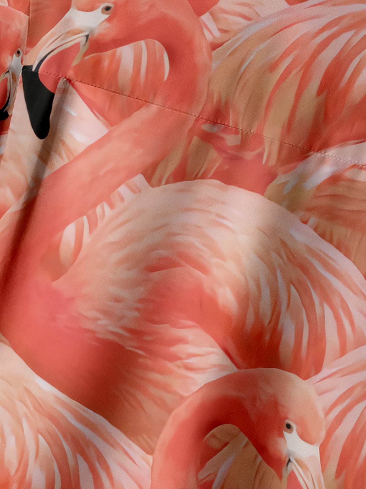 Flamingo Chest Pocket Short Sleeve Hawaiian Shirt