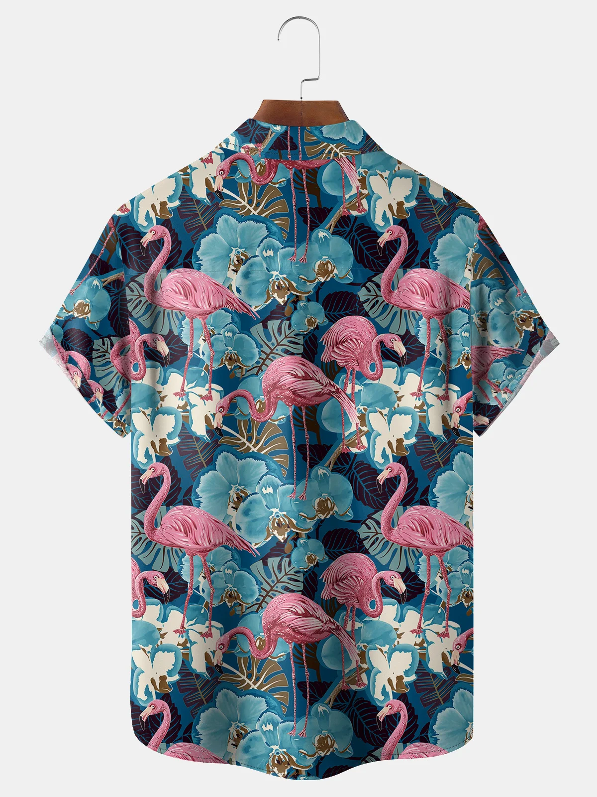 Flamingo Chest Pocket Short Sleeve Shirt