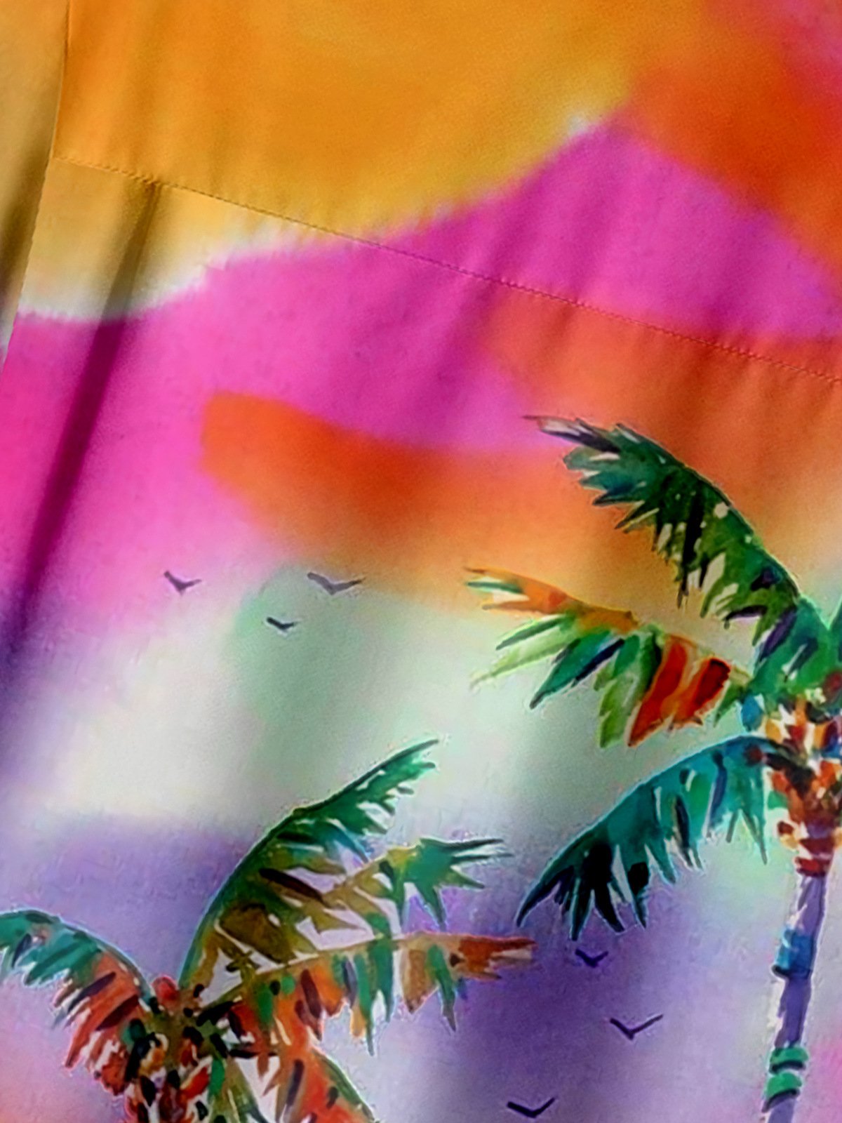 Coconut Tree Chest Pocket Short Sleeve Hawaiian Shirt