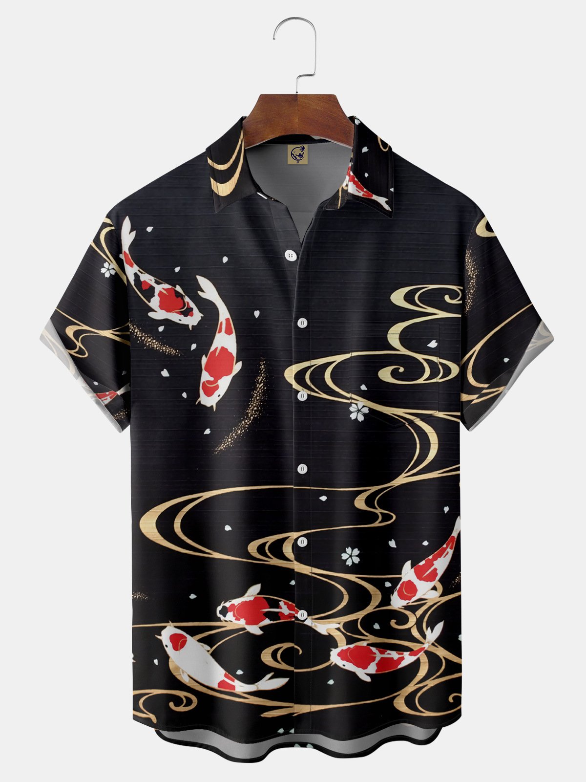 Japanese Koi Chest Pocket Short Sleeve Shirt