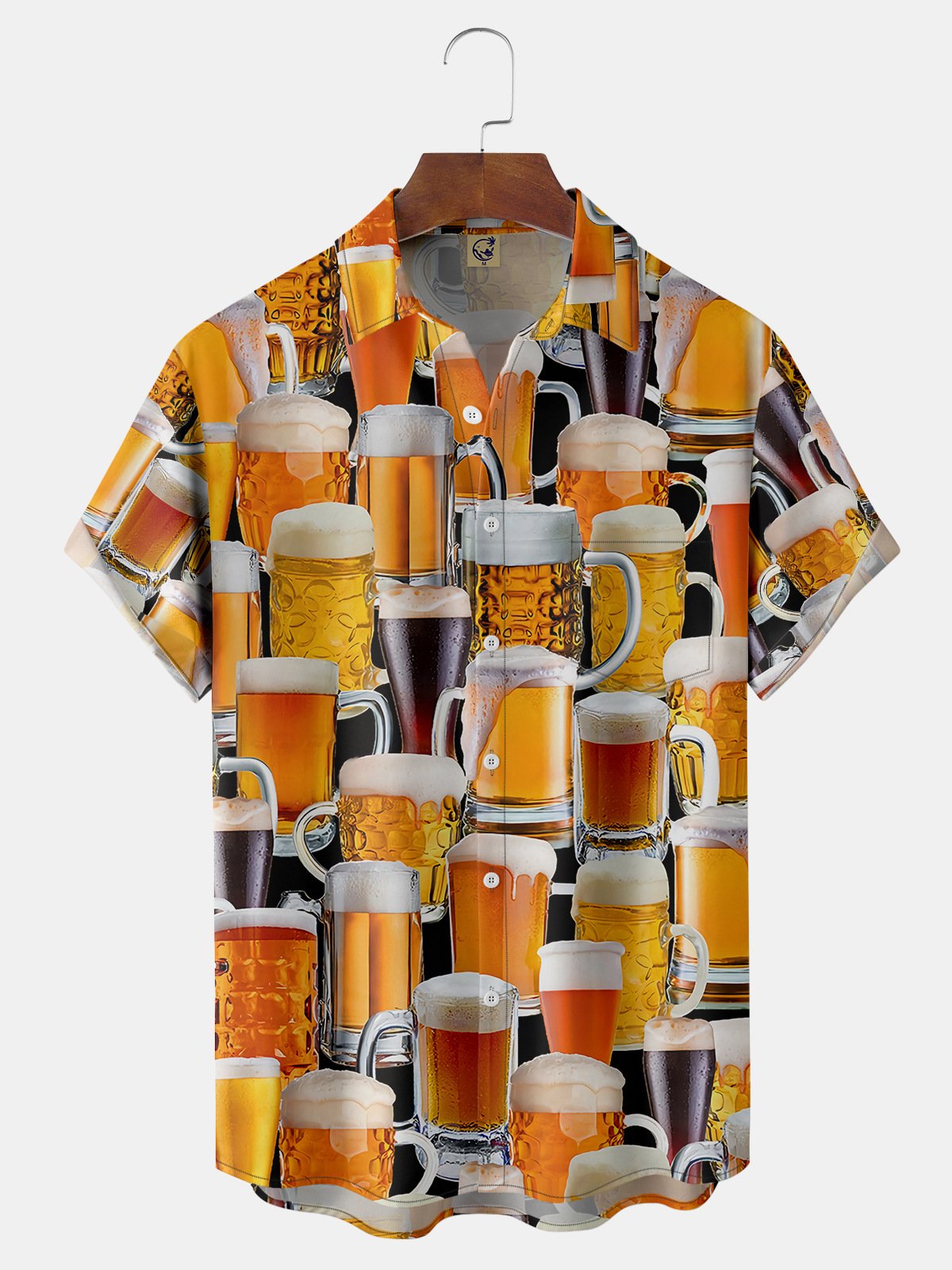 Hardaddy Beer Chest Pockets Short Sleeve Hawaiian Shirts