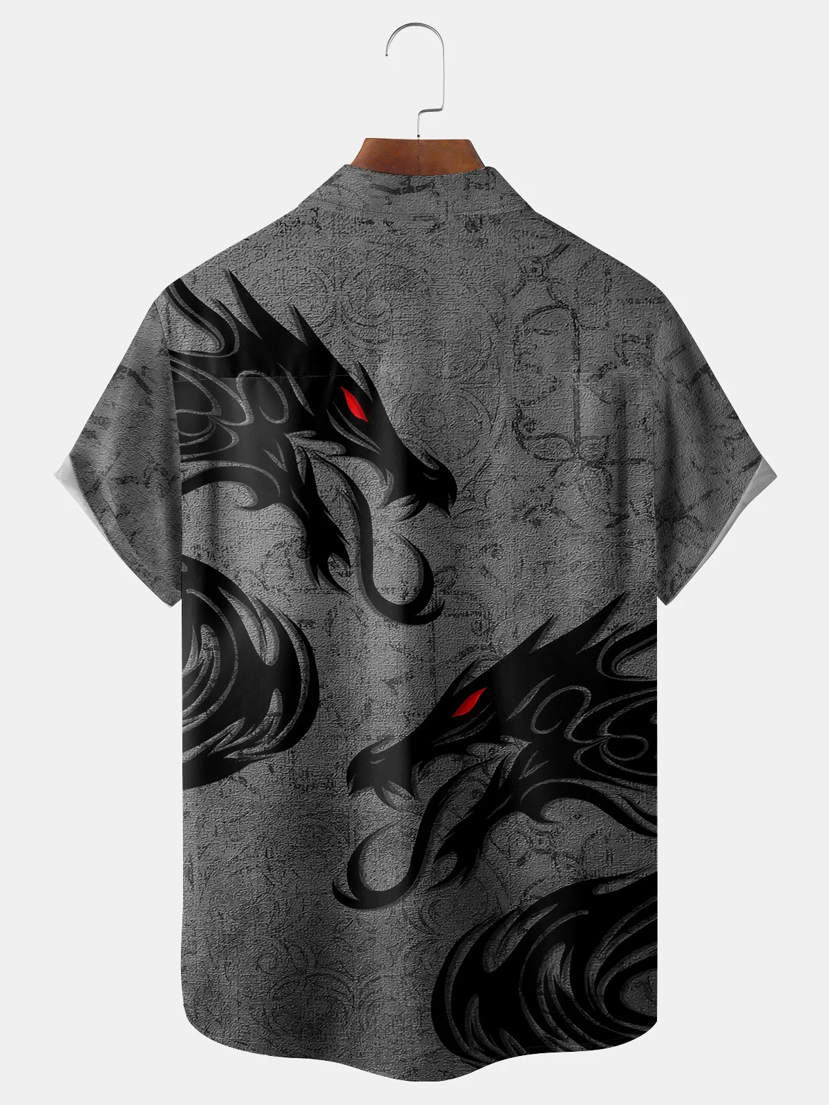 Dragon Chest Pocket Short Sleeve Casual Shirt