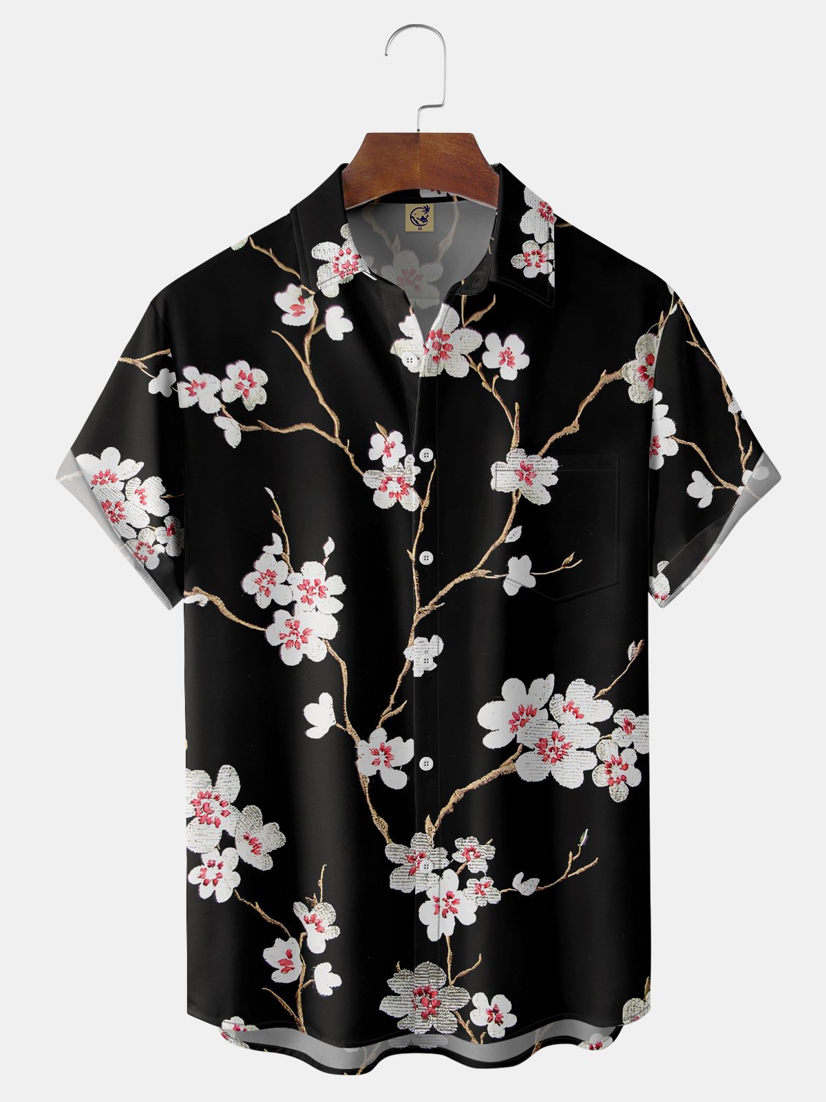 Floral Chest Pocket Short Sleeve Shirt