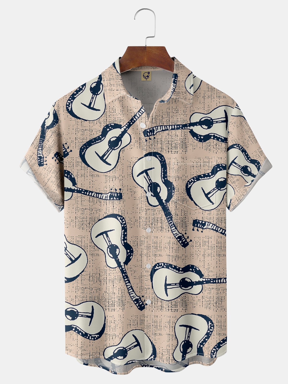 Guitar Chest Pockets Short Sleeve Shirts