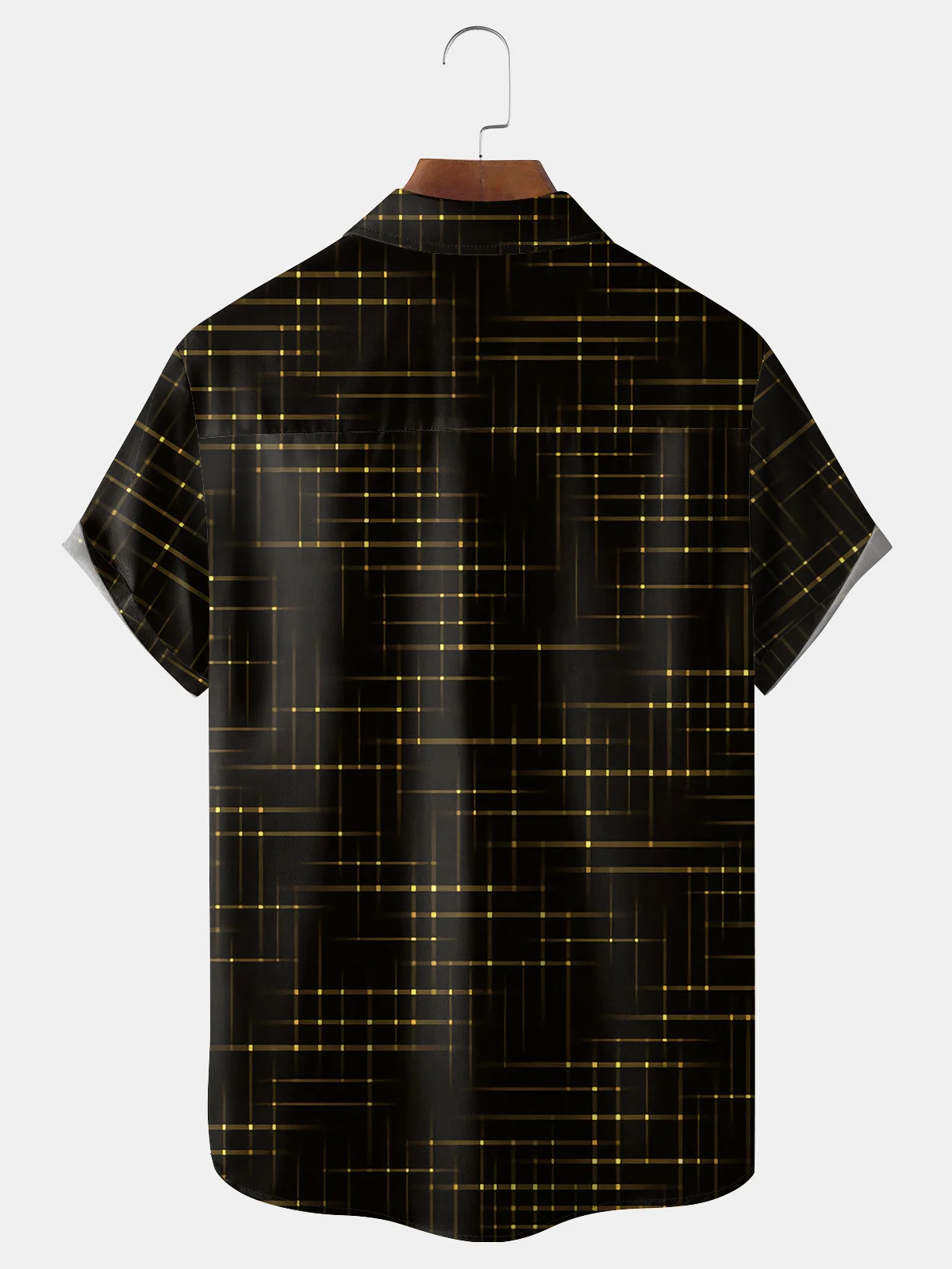 3D Lines Chest Pocket Short Sleeve Casual Shirt