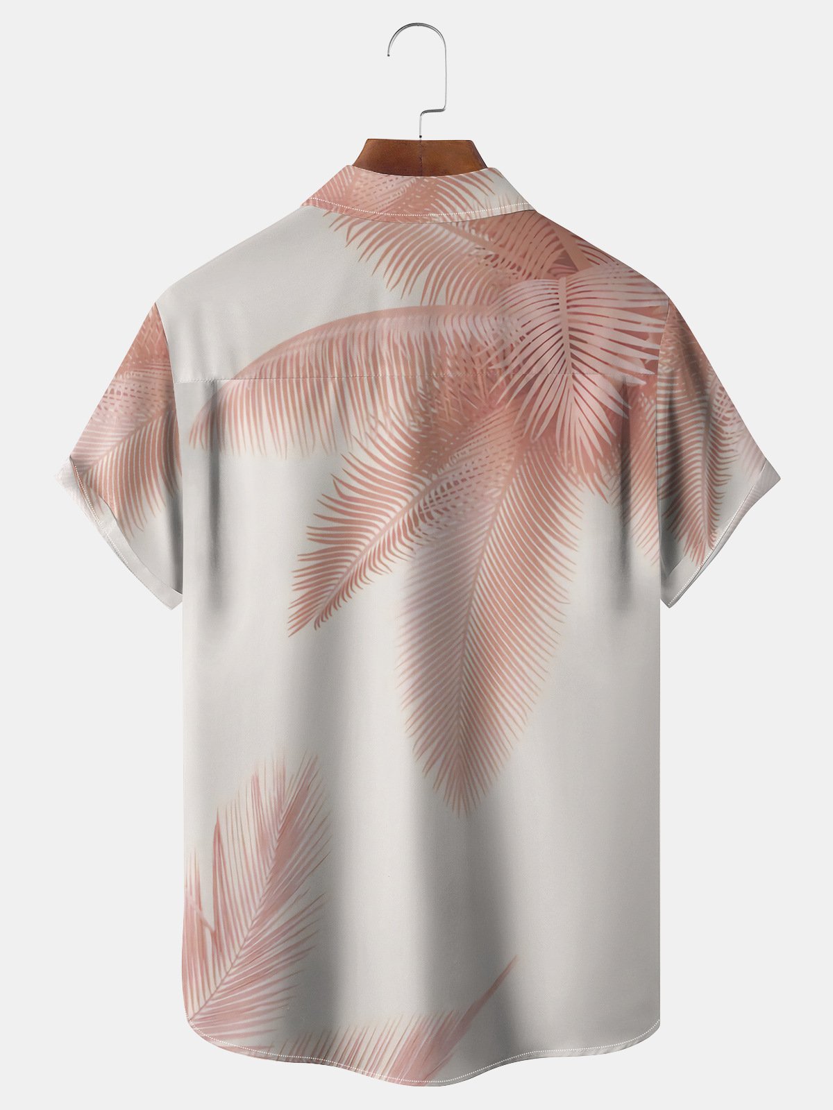 Palm Leaf Chest Pocket Short Sleeve Hawaiian Shirt