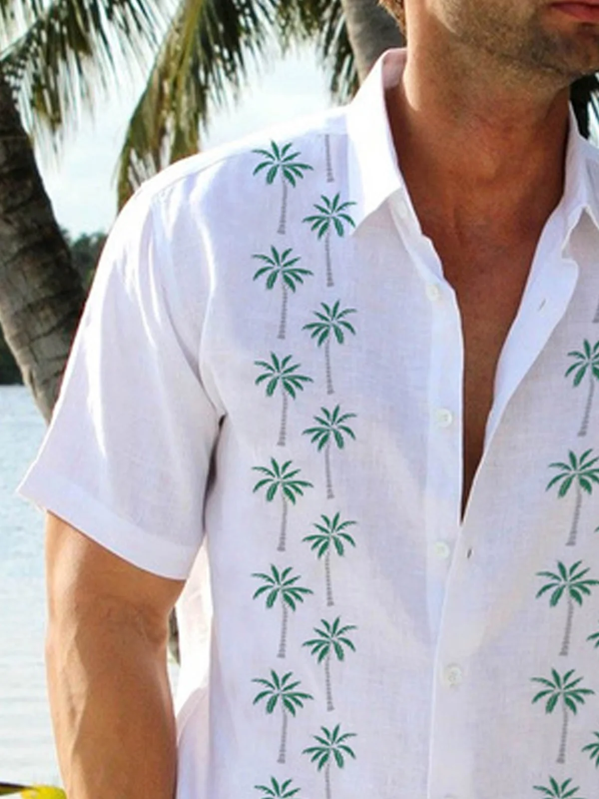 Coconut Tree Short Sleeve Bowling Shirt