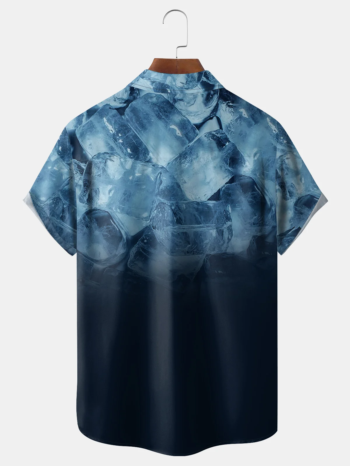 Cool Cube Chest Pocket Ice Pattern Short Sleeve Hawaiian Shirt