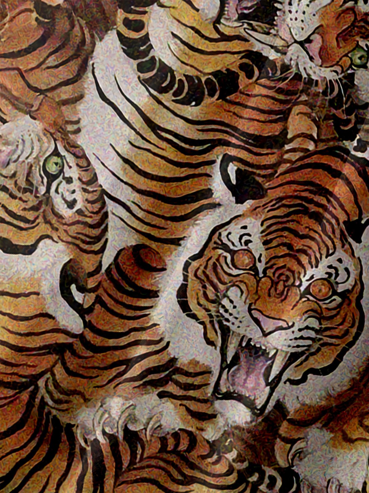 Tiger Chest Pocket Short Sleeve Casual Shirt