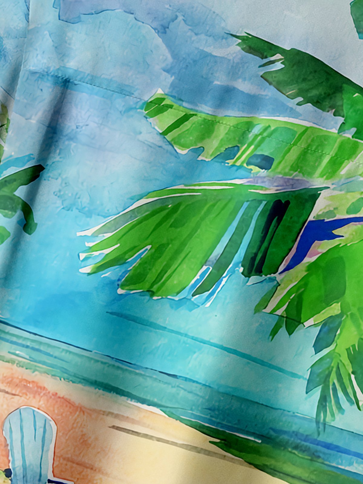 Coconut Tree Chest Pocket Short Sleeve Hawaiian Shirt