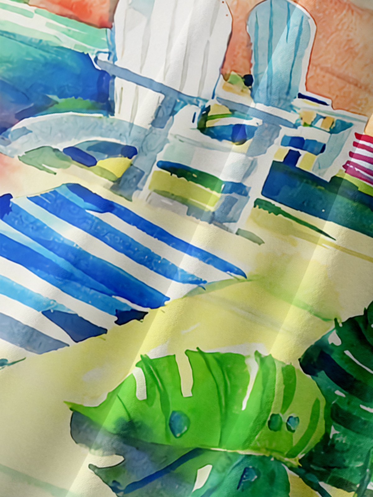 Coconut Tree Chest Pocket Short Sleeve Hawaiian Shirt