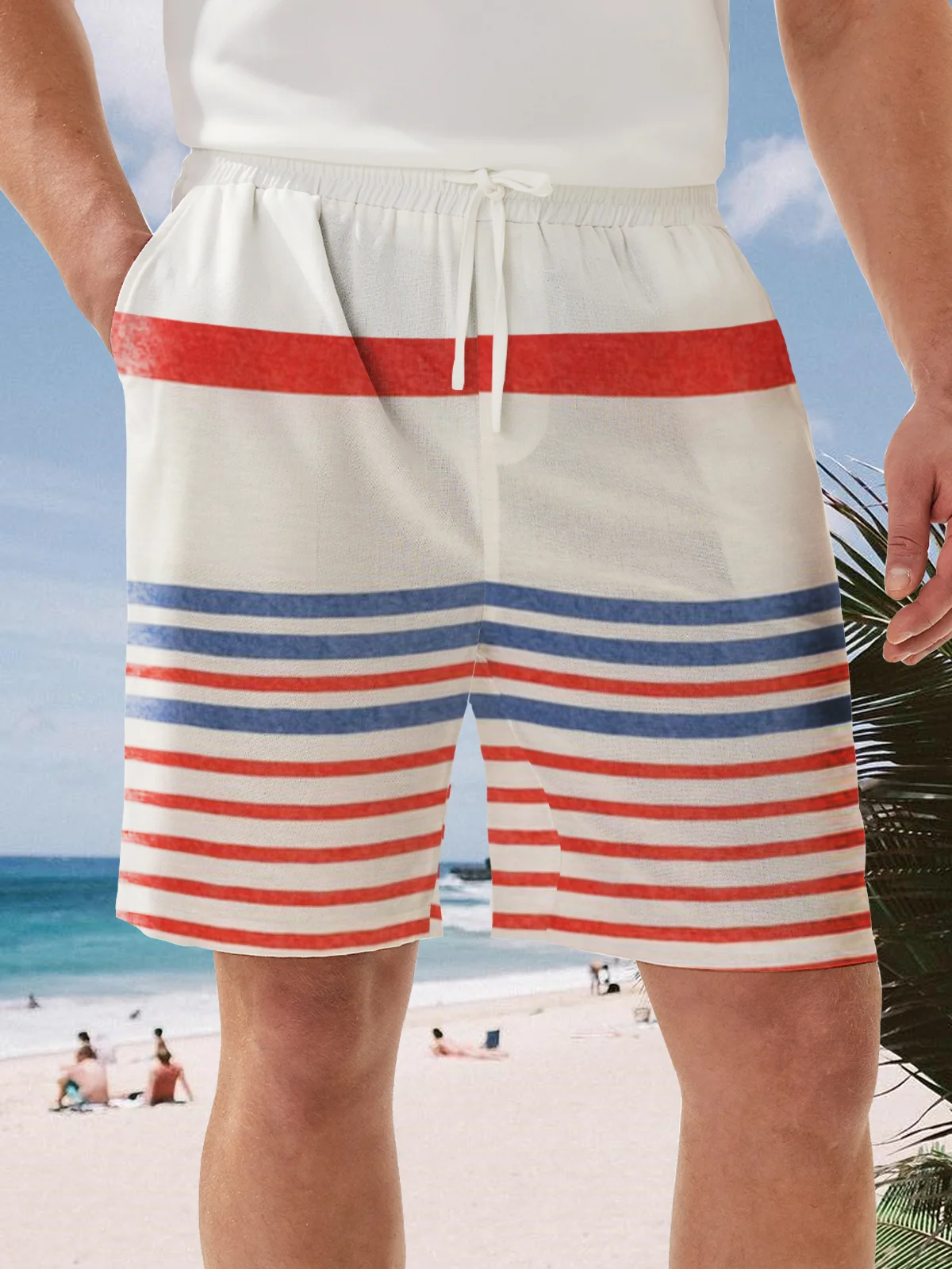 Striped Drawstring Bermuda Short