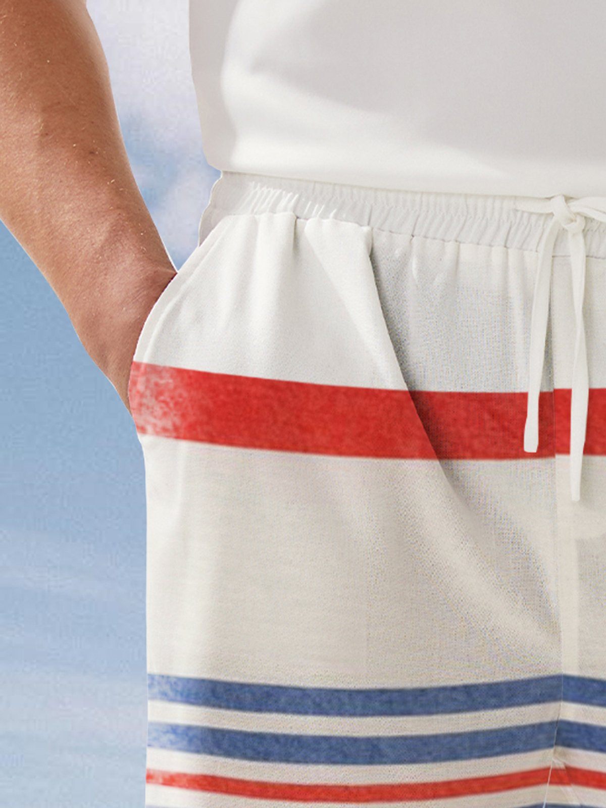 Striped Drawstring Bermuda Short