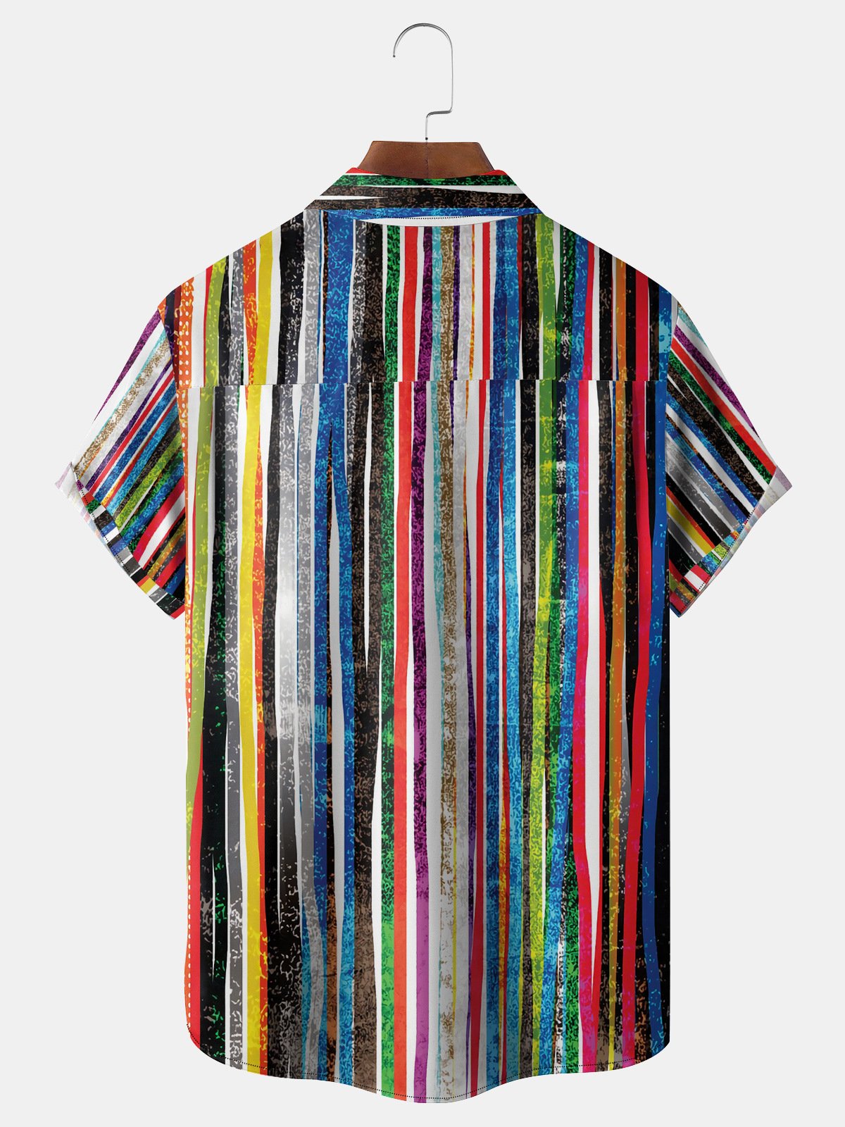 Striped Chest Pocket Short Sleeve Casual Shirt