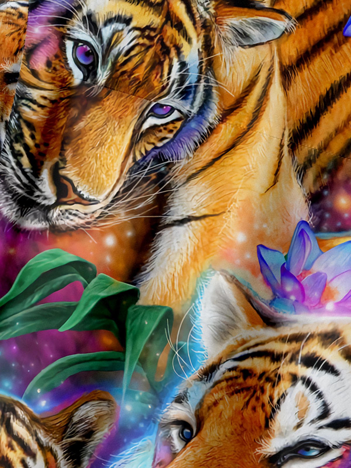 Tigers Chest Pocket Short Sleeve Hawaiian Shirt