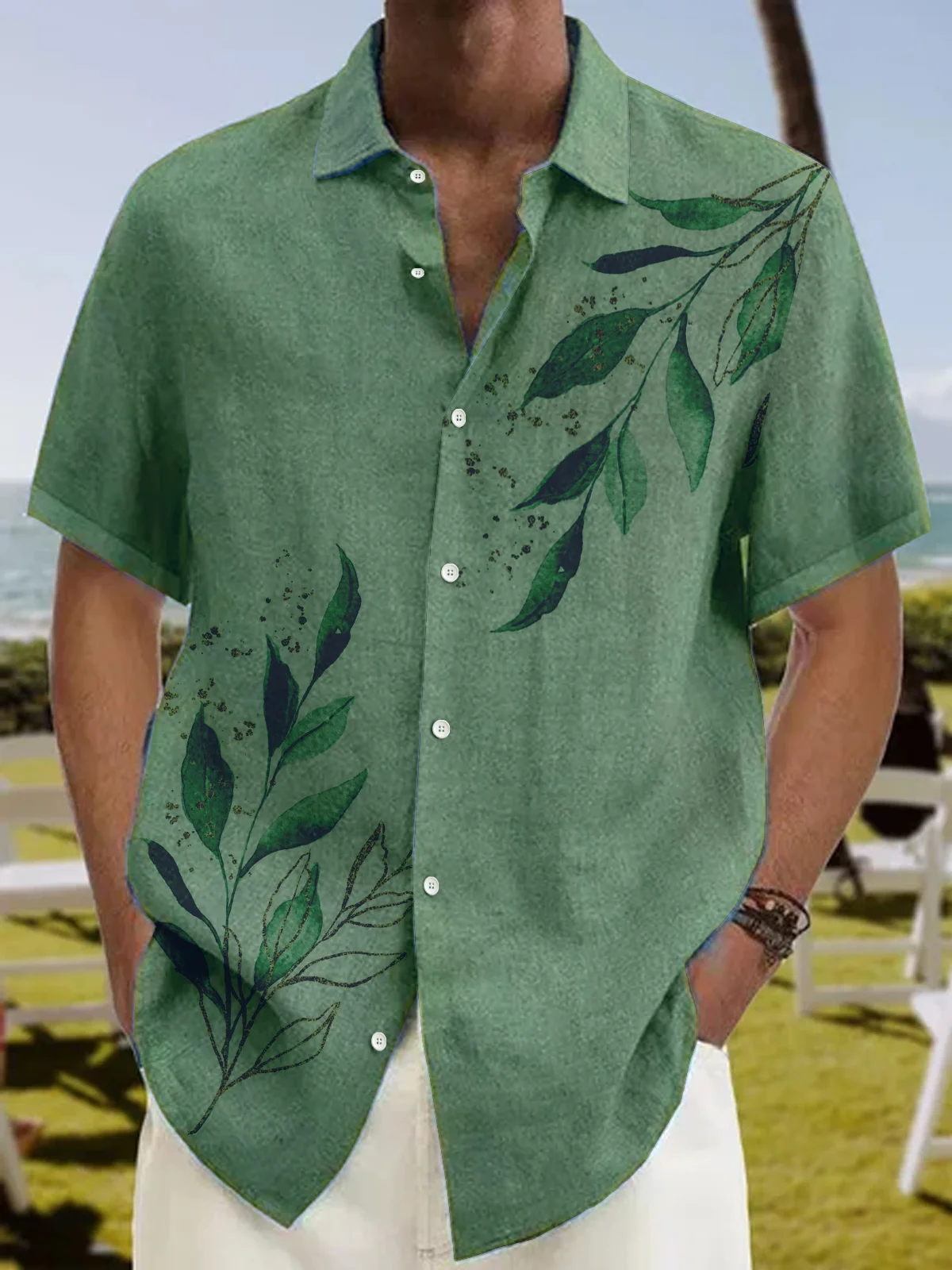 Leaf Short Sleeve Resort Shirt