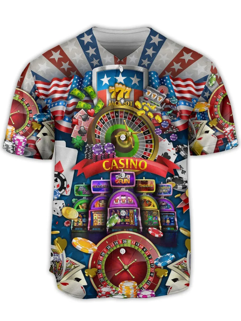 Casino Short Sleeve Baseball Shirt