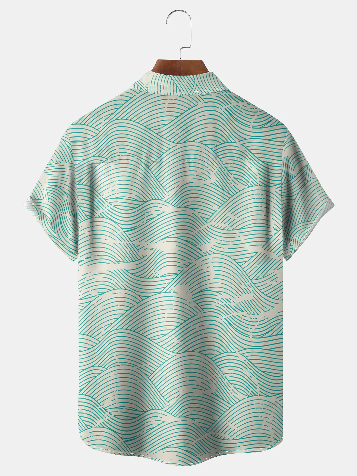 Ukiyo-e Chest Pocket Short Sleeve Casual Shirt