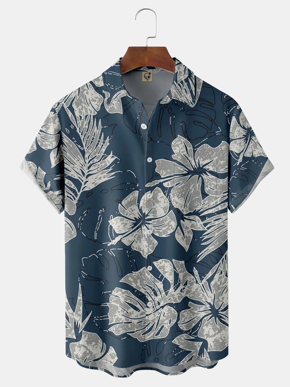 Floral Chest Pocket Short Sleeve Hawaiian Shirt