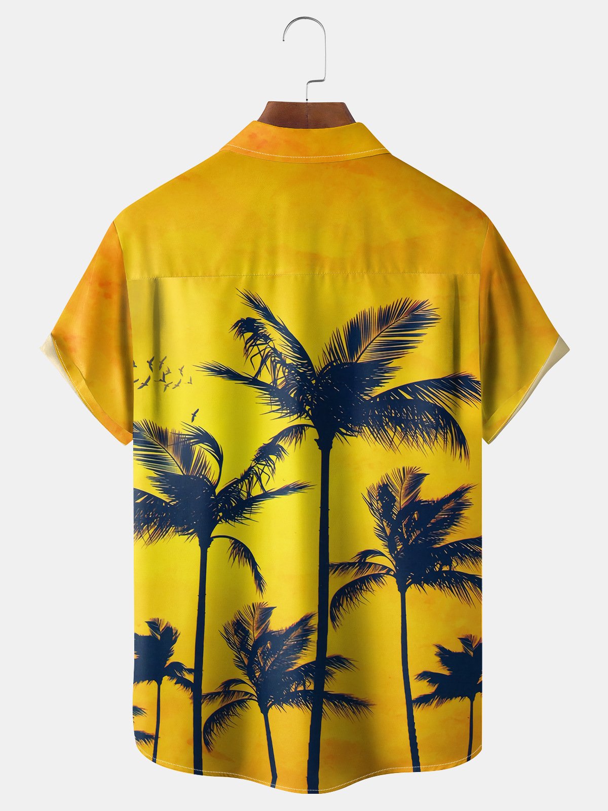 Coconut Tree Chest Pocket Short Sleeve Hawaiian Shirt