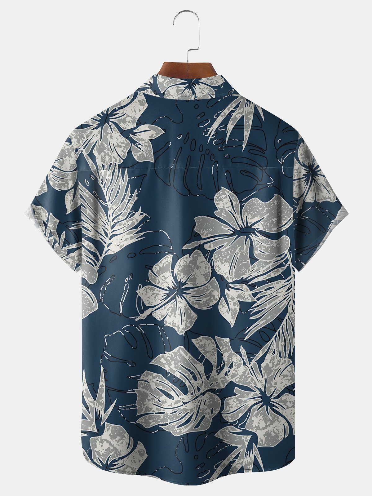 Floral Chest Pocket Short Sleeve Hawaiian Shirt