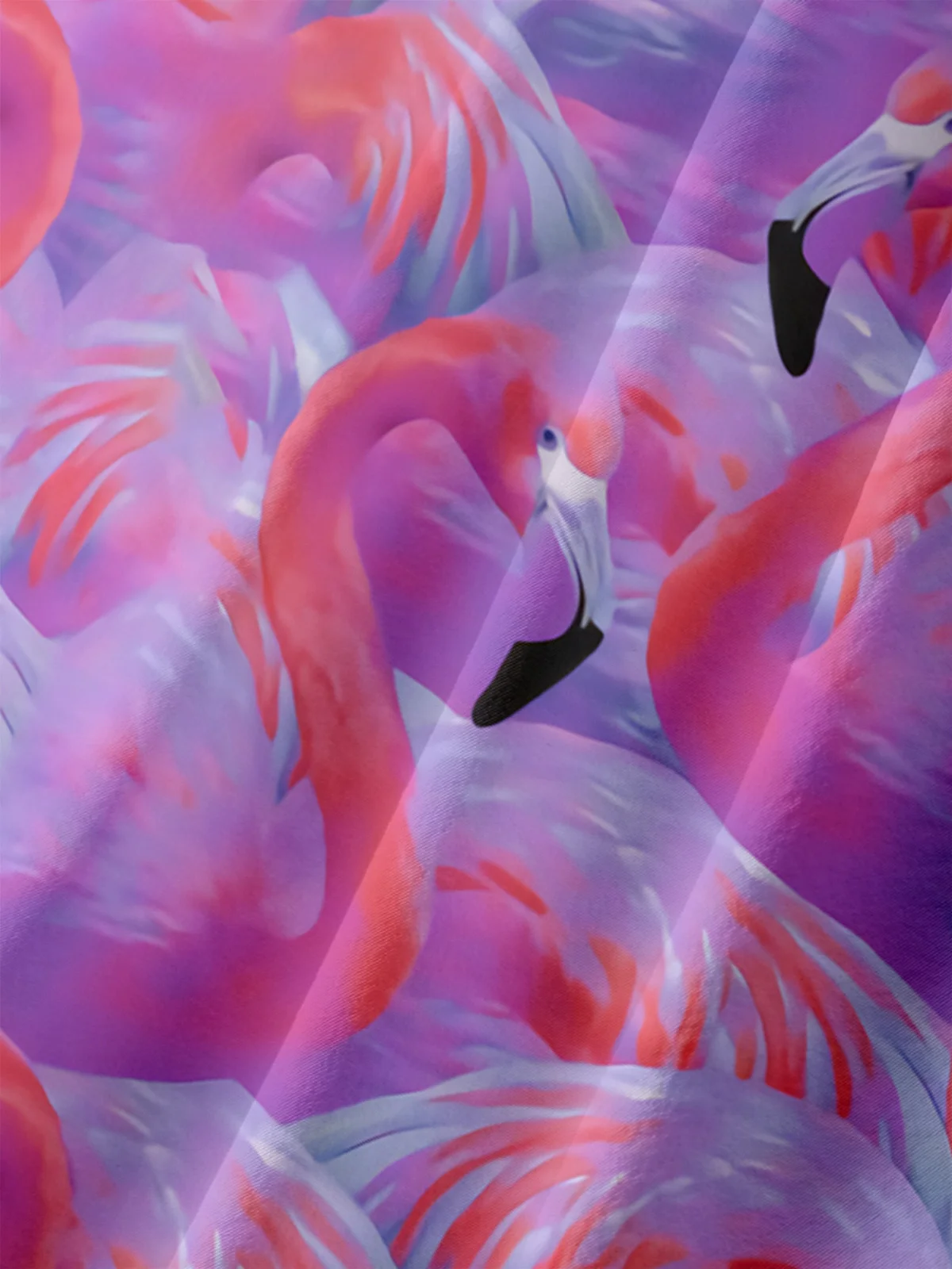 Ombre Flamingo Chest Pocket Short Sleeve Hawaiian Shirt