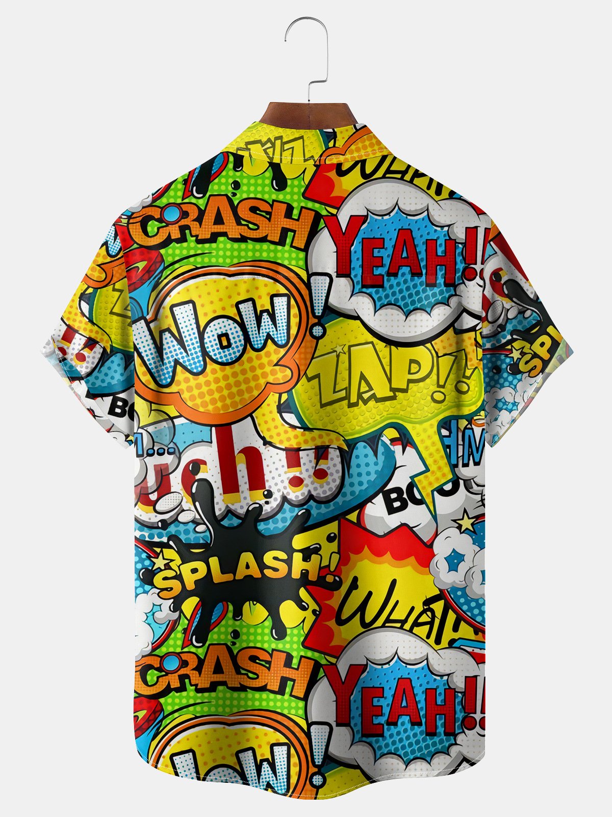 Fun Text Chest Pocket Short Sleeve Funky Shirt