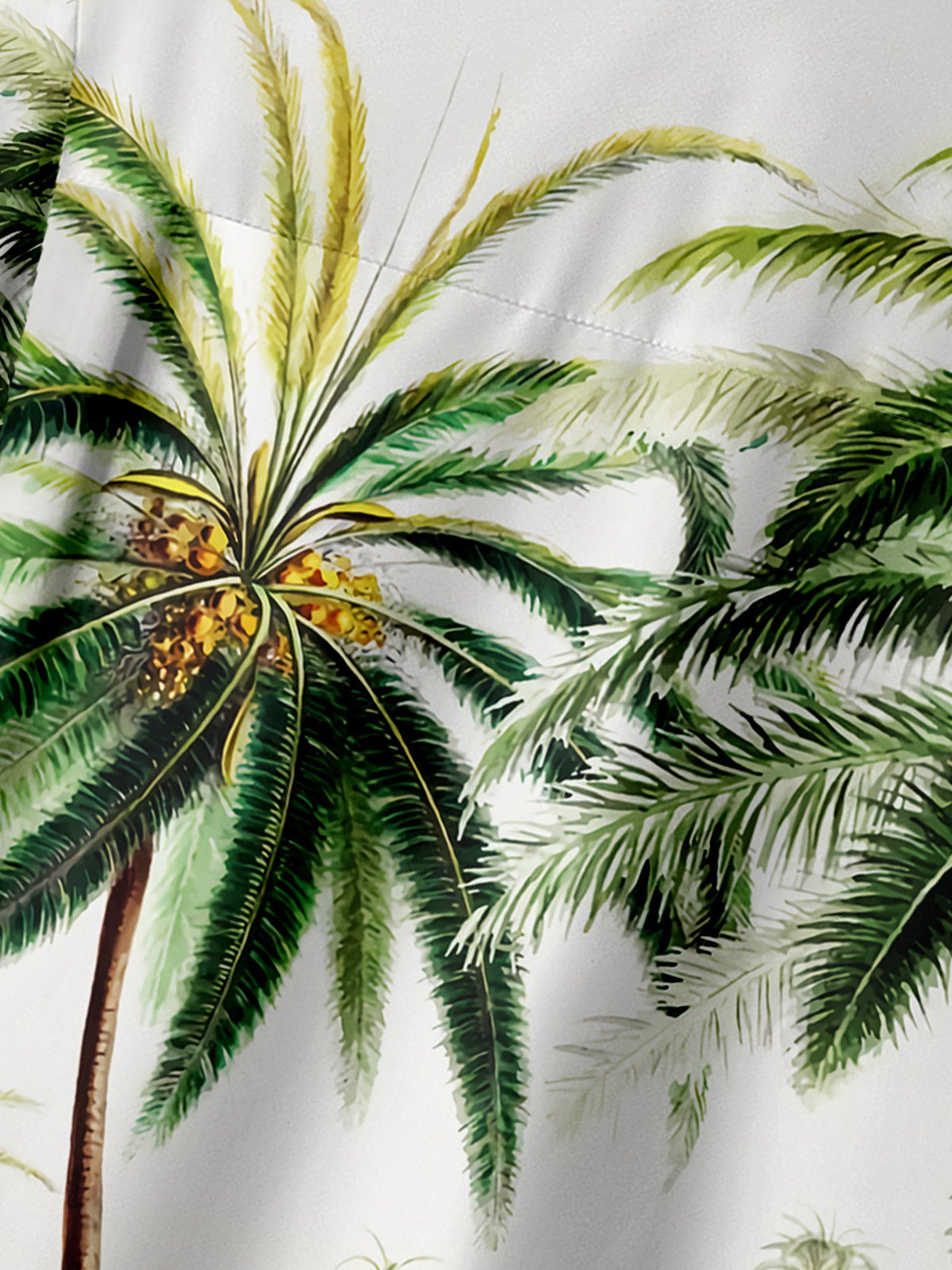 Coconut Tree Chest Pocket Short Sleeve Hawaiian Shirt
