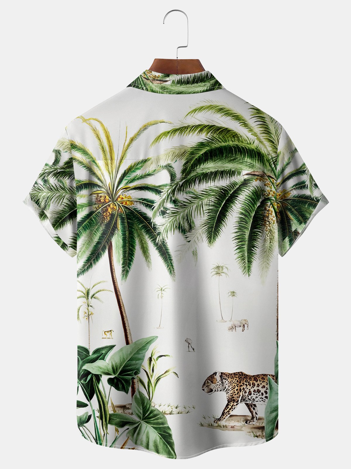 Coconut Tree Chest Pocket Short Sleeve Hawaiian Shirt
