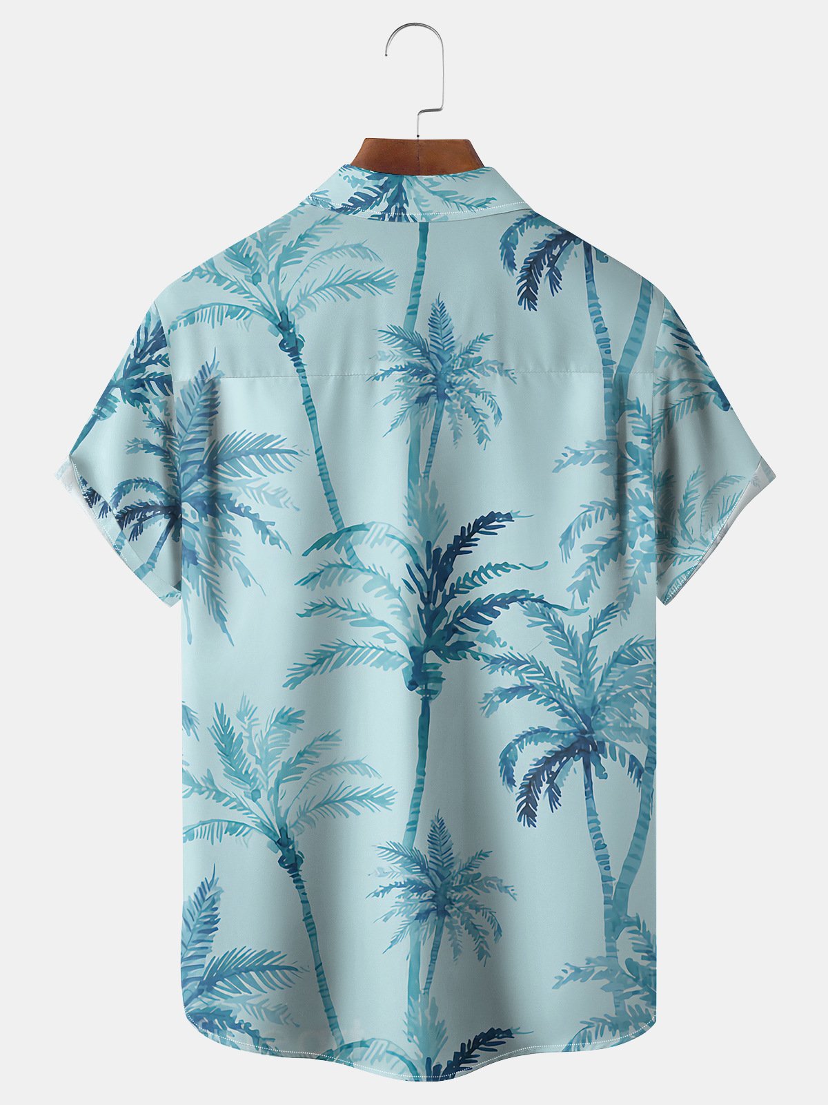 Coconut Tree Chest Pocket Short Sleeve Hawaiian Shirt