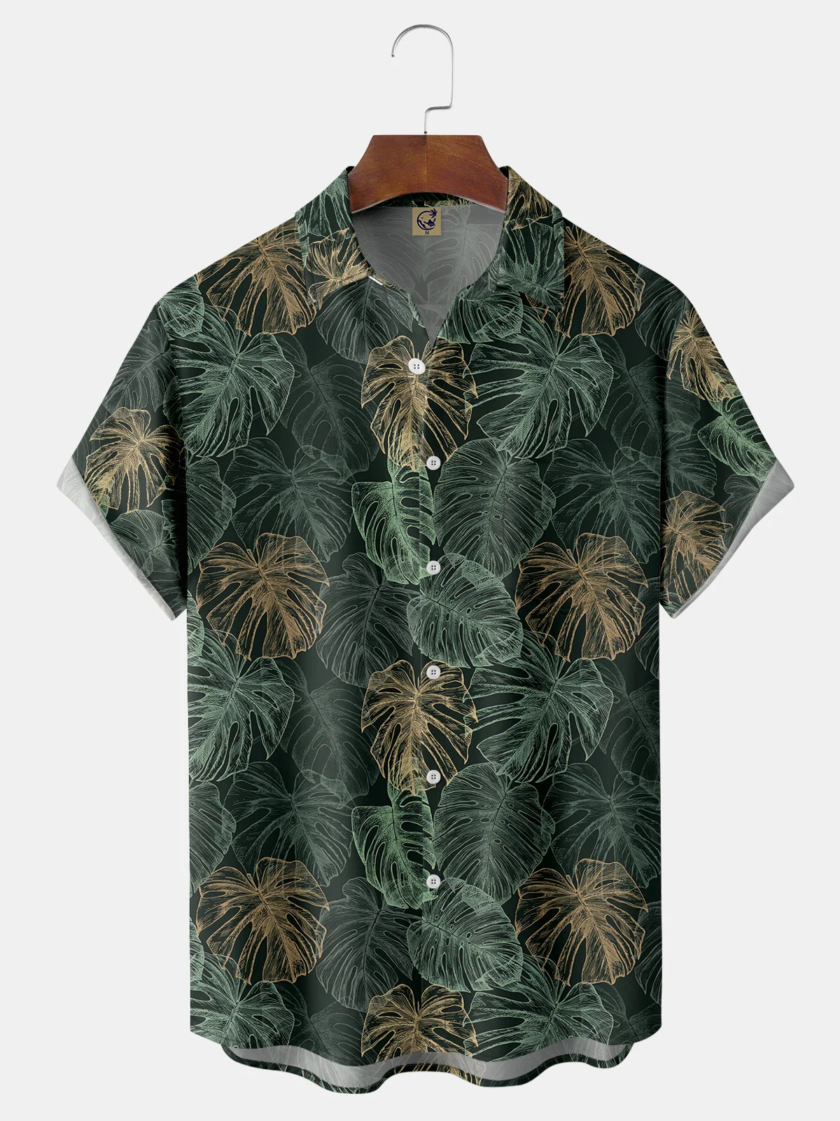 Monstera Chest Pocket Short Sleeve Hawaiian Shirt