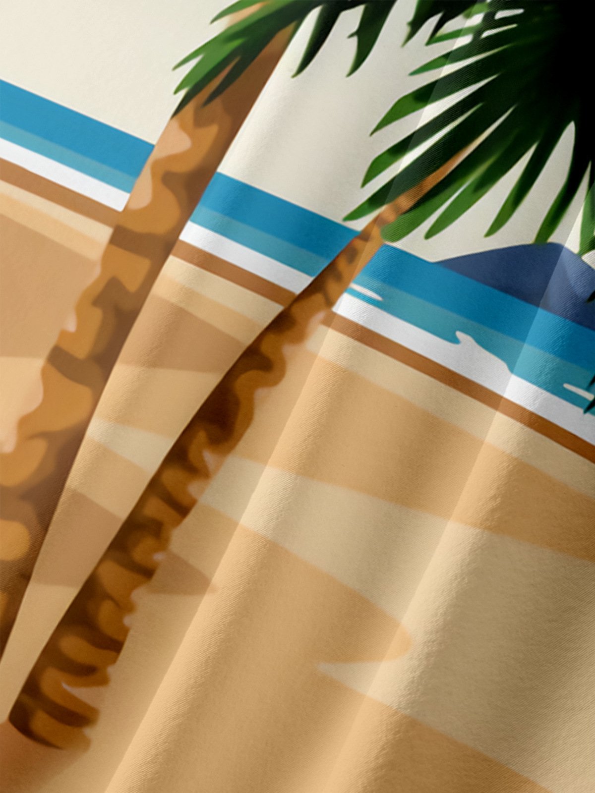 Coconut Tree Chest Pocket Short Sleeve Hawaiian Shirt
