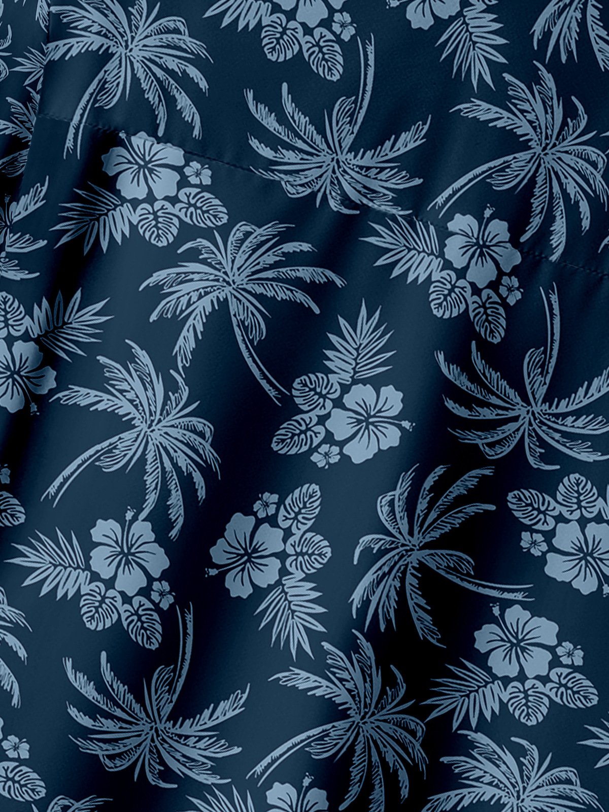 Coconut Tree Chest Pocket Short Sleeve Hawaiian Shirt